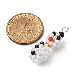 Christmas Glass Seed Beads Snowman Pendants&nbsp;PALLOY-MZ00789-01