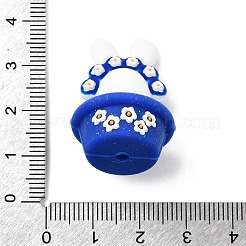シリコンビーズ  焦点ビーズ  兎  ブルー  30.5x22mm  穴：2.6mm&nbsp;SIL-I016-03