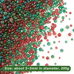 ガラスビーズ200g  バブルビーズ  ラウンド  穴がない  レッド  2~3mm&nbsp;GLAA-OC0001-32C