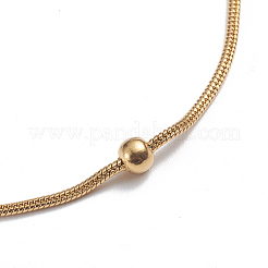 Ion Plating(IP) Stainless Steel Round Snake Chain Anklets&nbsp;AJEW-G024-13G