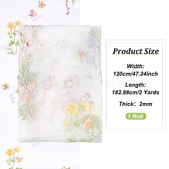 Flower Pattern Embroidered Polyester Tulle Lace Fabric&nbsp;DIY-WH0409-67