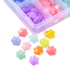 200個10色模造ゼリーアクリルビーズ  多面カット  スノーフレーク  ミックスカラー  15x14x6mm  穴：1.6mm  20個/カラー&nbsp;MACR-YW0001-97