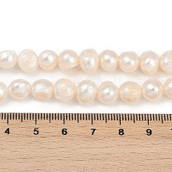 天然養殖淡水パールビーズ連売り  研磨両側  グレード2a+  リネン  8~9mm  穴：0.5mm  約45~48個/連  13.39''~13.78''（34~35センチメートル）&nbsp;PEAR-P064-20C-02A-02