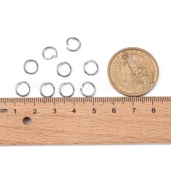 変色しにくい304ステンレススチール製オープン丸カン  ラウンド  ステンレス鋼  18ゲージ  8x1mm  内径：6mm&nbsp;STAS-R049-8x1mm