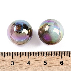 グラデーションカラーのレジンビーズ  パールカラーの  ラウンド  ブラック  16mm  穴：2.5mm&nbsp;RESI-P042-01A-06