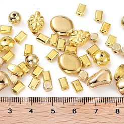 CCBプラスチックビーズ  混合図形  ゴールドカラー  6~31x7~18mm  穴：2mm&nbsp;M-PABS001Y-G