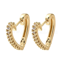 Brass Micro Pave Clear Cubic Zirconia Hoop Earrings&nbsp;EJEW-G473-02G