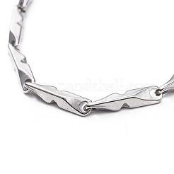 Tarnish Resistant Unisex 304 Stainless Steel Bar Link Chain Bracelets&nbsp;BJEW-L637-41B-P