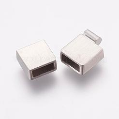 変色しにくい304ステンレススチール製のマグネット留め具と接着端  長方形  艶消し  ステンレス鋼色  21x10x5mm  穴：3x8mm&nbsp;STAS-K145-28P