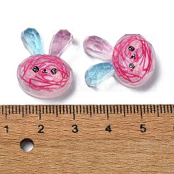 透明エポキシ樹脂デコデンカボション  グリッターパウダー付き  兎  21x16.5x8mm&nbsp;CRES-I030-20C