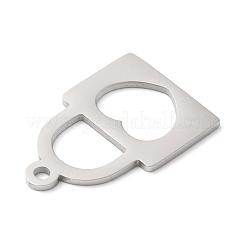 304ステンレスペンダント  レーザー切断  艶出し  ロック  ステンレス鋼色  19.5x13mm&nbsp;STAS-WH0016-05-P02