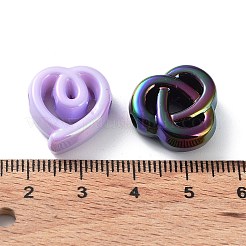 UVメッキレインボー虹色アクリルビーズ  混合図形  ミックスカラー  17~18.5x16~19x6.5mm  穴：2.7~3mm&nbsp;X-OACR-A029-13
