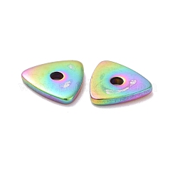 イオンプレーティング（IP）304ステンレスビーズ  三角形  虹色  6x6x1mm  穴：1mm&nbsp;STAS-D185-04M-01