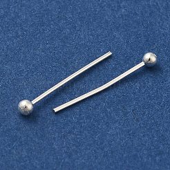 真鍮のボールヘッドピン  鉛フリー＆カドミウムフリー  925銀メッキ  15x0.6mm  ヘッド：2mm&nbsp;X-KK-H502-03K-S