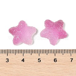 模造キャンディ食品スタイルの樹脂カボション  スター  グラデーションカラー  フラミンゴ  17x17.5x6mm&nbsp;X1-RESI-R461-02I