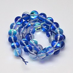 Synthetical Moonstone Beads Strands&nbsp;G-G585-8mm-12