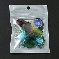 ガラスチャーム  トロピカルリーフチャーム  ミックスカラー  23.5x15x3.5mm  穴：1.5mm&nbsp;GLAA-YW0003-35