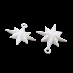 オペークアクリルパーツ  スターのチャーム  ホワイト  35x31x8.5mm  穴：2.5mm  約324個/500g&nbsp;SACR-L007-043B
