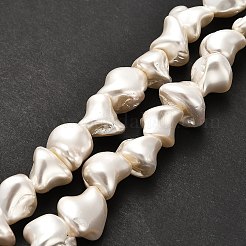 電気めっきシェルパールビーズ連売り  ナゲット  貝殻色  10~17x11.5~15x10~12mm  穴：0.8mm  約30個/連  15.83インチ（40.2cm）&nbsp;BSHE-C009-01C