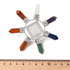 Natural Mixed Stone Pyramid & 7 Chakra Points Energy Generator&nbsp;DJEW-K011-A