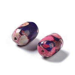 天然imp玉ビーズ  染め  ライス  ショッキングピンク  14.5x10mm  穴：1.4mm&nbsp;G-C034-06A