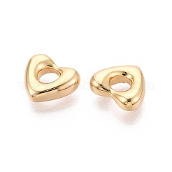 真鍮チャーム  ハートチャーム  ニッケルフリー  18KGP本金メッキ  10.5x12x4mm  穴：4mm&nbsp;KK-T071-25G