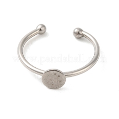 Tarnish Resistant 304 Stainless Steel Pad Ring Settings&nbsp;STAS-H217-01P-01