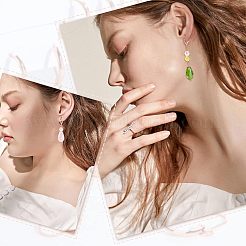 40個 2色 304ステンレススチール フレンチフックピアス金具  カン付き  ゴールデン·ステンレス鋼色  17x12x2mm  穴：2mm  ピン：1x0.6mm  20個/カラー&nbsp;STAS-UN0033-23