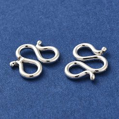 スターリングシルバー W シェイプクラスプ 925 個  銀  9x11x1.2mm&nbsp;STER-K177-06C-S