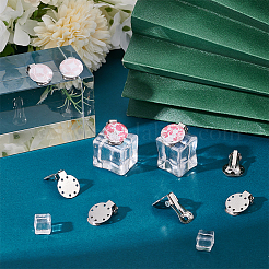 40Pcs 304 Stainless Steel Clip-on Earring Settings&nbsp;STAS-UN0044-03