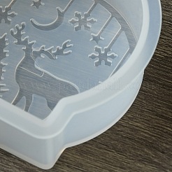 Diyのシリコーンキャンドル型  クリスマステーマの樹脂鋳造型  UVレジン用  エポキシ樹脂工芸品作り  ホワイト  78x77x26mm&nbsp;LS-DIY-A055-02D
