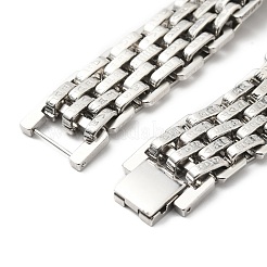 変色しにくい201ステンレススチール時計バンドブレスレット  304ステンレススチール留め具付き  ステンレス鋼色  8-5/8x5/8x1/4インチ（22x1.6x0.55cm）&nbsp;STAS-E165-01P