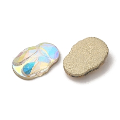 ガラスラインストーンカボション  フラットバック＆バックメッキ  多面カット  蝉  ミックスカラー  12x8x2.8mm&nbsp;RGLA-G023-18