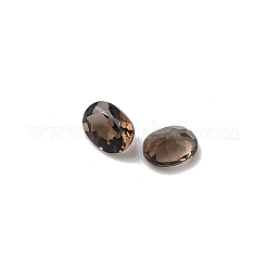 ファセットカットの天然スモーキークォーツカボション  後ろ向き  楕円形  4x3x2mm&nbsp;G-I295-05C-16B-08