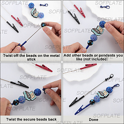 4Pcs 4 Colors Alloy Bracelet Tool Jewelry Helper Beadable Alligator Clip&nbsp;AJEW-SP0001-71B
