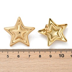 304ステンレススチールスタッドピアス  スター  ゴールドカラー  28.5x30mm&nbsp;EJEW-S265-10G