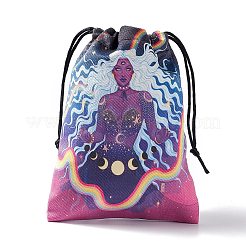 ビロードのアクセサリー類の巾着袋  タルトカード収納用長方形ギフトバッグ  女性の模様  18x14cm&nbsp;TP-C004-01E