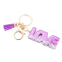 Alloy & Resin Tassel Keychainss&nbsp;AJEW-TADJ0001-20G-10