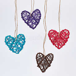 12 Colors Heart Rattan Balls&nbsp;AJEW-GF0002-38