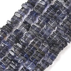 天然のアイオライトビーズ連売り  平らな四角形のヘイシビーズ  4~5x4~5x2~3mm  穴：0.8mm  約210~230個/連  16.14~16.54''（41~42センチメートル）&nbsp;GG-CBA1D78-A03
