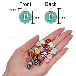 120Pcs 12 Colors Golden Plated Alloy Charms&nbsp;ENAM-SZ0001-64P