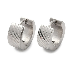 304ステンレススチール研磨効果フープピアス  ステンレス鋼色  13.5x6mm&nbsp;EJEW-M001-30P