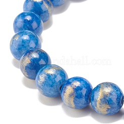 Natural Mashan Jade Round Beaded Stretch Bracelet&nbsp;BJEW-JB07970-01