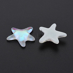 半透明の電気メッキガラスカボション  ヒトデ  ミディアム蘭  17.5x18x4.5mm&nbsp;EGLA-T026-004
