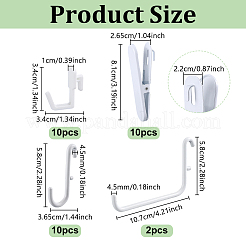 32Pcs 4 Styles Plastic & Steel Pegboard Hooks Sets&nbsp;FIND-NB0007-32