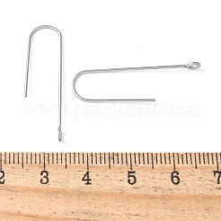 316サージカルステンレススチールピアスフック  耳ワイヤー  水平ループ付き  ステンレス鋼色  31mm  穴：1.8mm  ピン：0.8mm&nbsp;STAS-Z124-02D-P