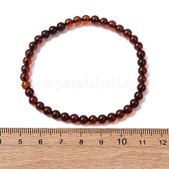 天然琥珀ビーズストレッチブレスレット（女性・男性用）  ラウンド  ビーズ：4.5~5mm  内径：2.13インチ（5.4cm）&nbsp;BJEW-D462-01A