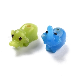 手作りランプワークビーズ  象  ミックスカラー  21~25x12~15x10.5~19mm  穴：2mm&nbsp;LAMP-I024-08