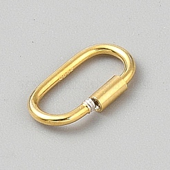 スターリングシルバーのロッキングカラビナ925個  オーバル  ゴールドカラー  13.5x7.5x2mm&nbsp;STER-WH0007-10G
