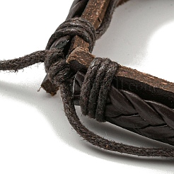 Adjustable PU Leather & Waxed Braided Cord Bracelets&nbsp;BJEW-F468-17